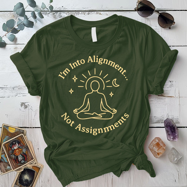 Alignment Not Assignments T-Shirt Mockup Military Green