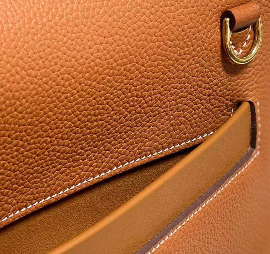 HM 24/24 Mini Bag Gold Evercolor Leather Gold Hardware