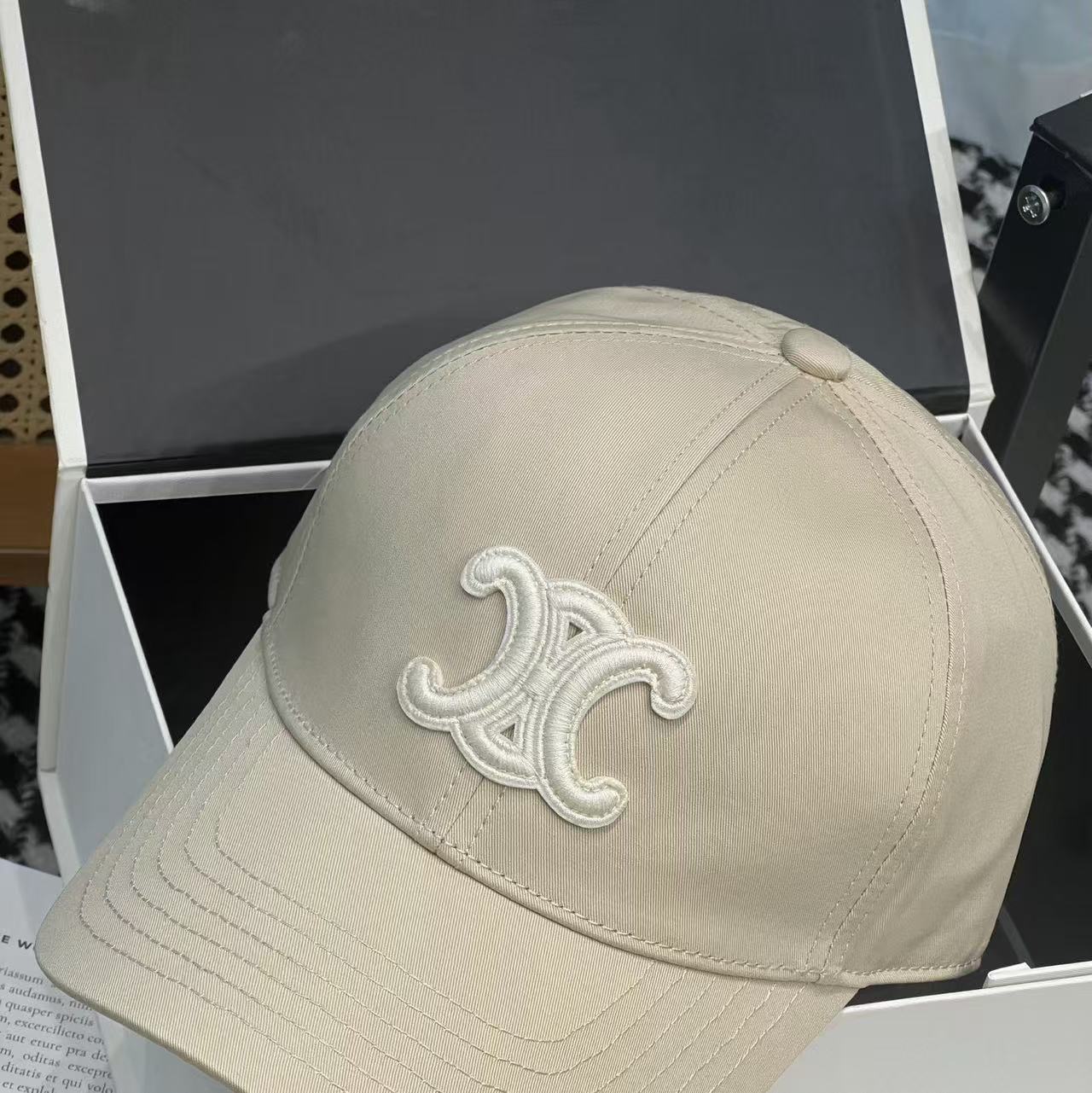 Celine Cap Beige Cotton