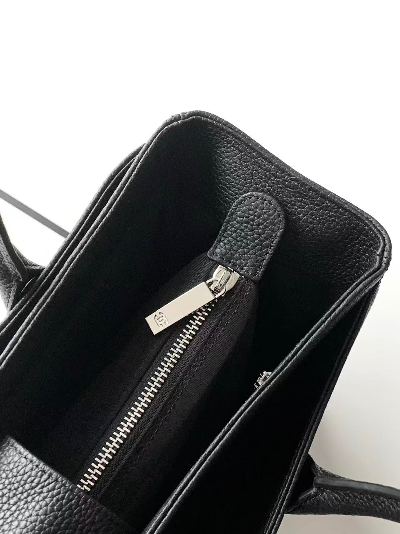 Chanel 2026 Cerf Tote Bag 36cm Black Caviar Leather Silver Hardware