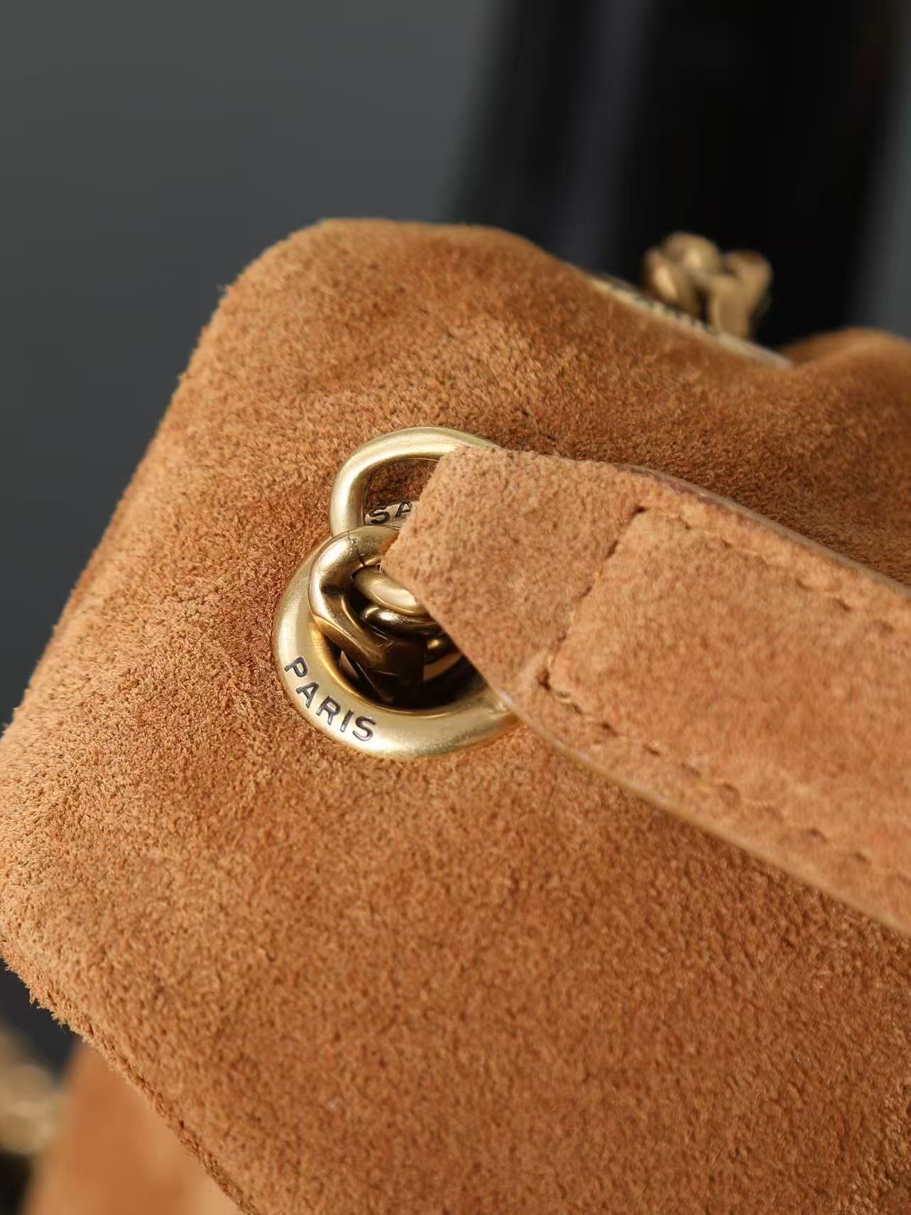 YSL 2026 Puffer Bag 29cm Brown Suede