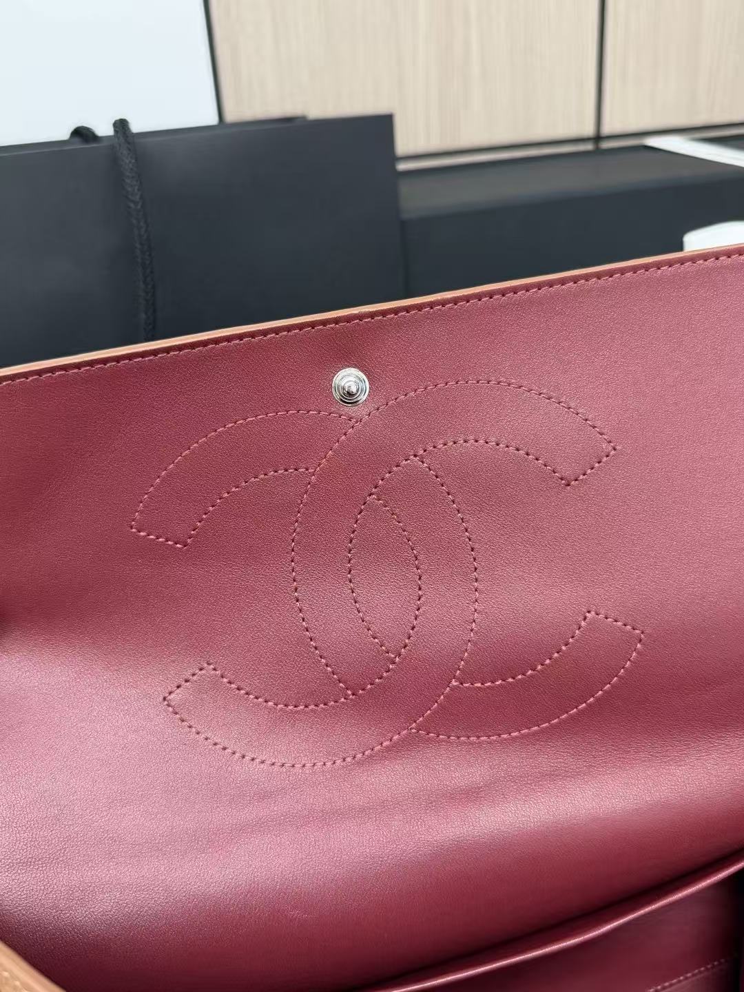 Chanel 2026 Maxi Flap Bag 38.5cm Camel Brown Grained Calfskin