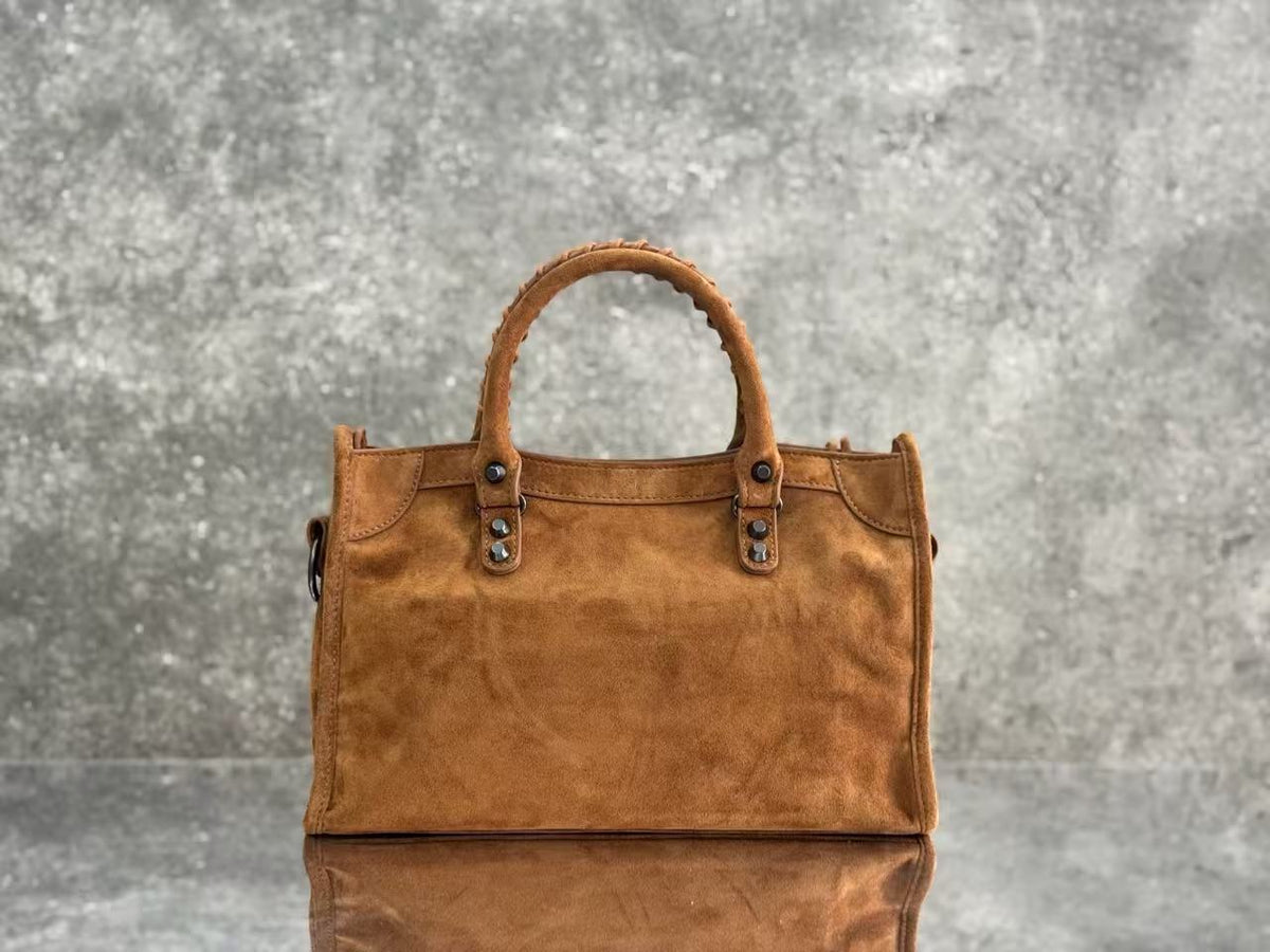 Balenciaga 2026 Le City Bag 30cm Camel-brown Suede