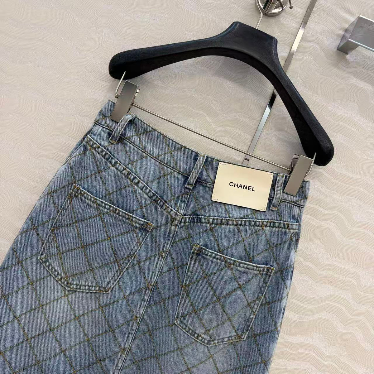 Chanel 2026 Midi Skirt Blue Denim