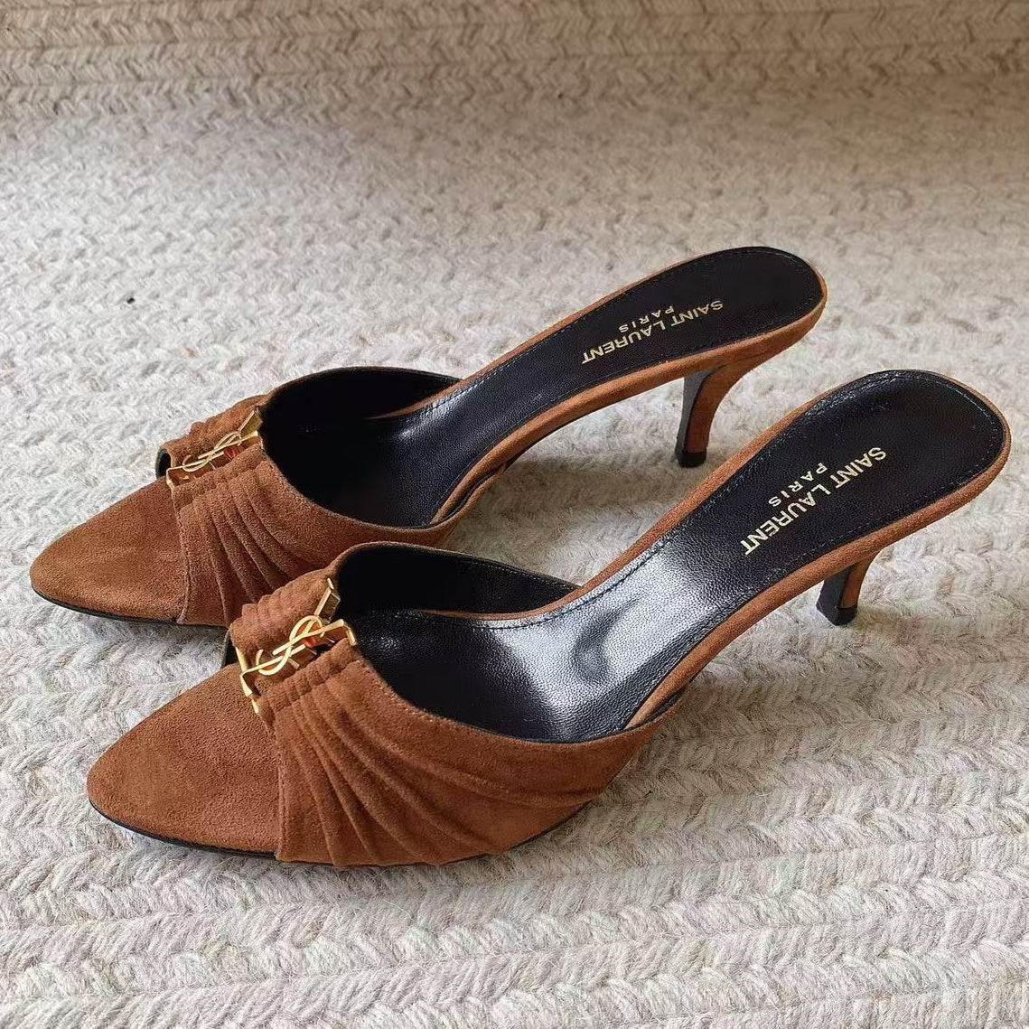 YSL 2026 Babylone Mules 55mm Brown Suede