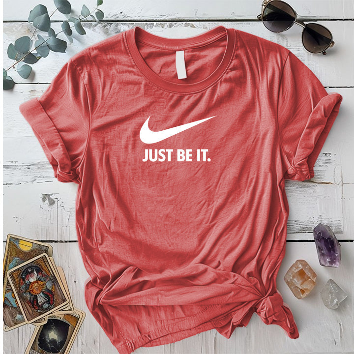 Just Be It T-Shirt Mockup Coral Silk