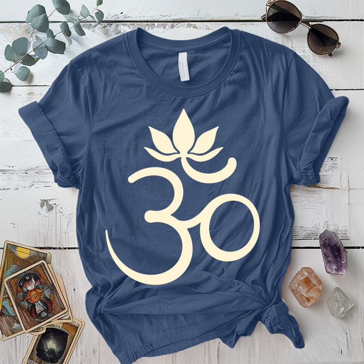 Om Lotus T-Shirt Mockup Maroon