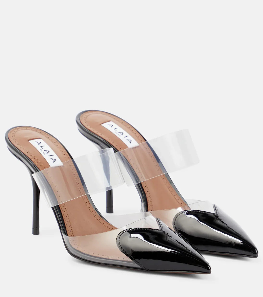 Alaia Pum Mule 10CM Black Patent Leather and PU