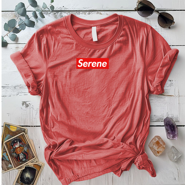 Serene T-Shirt Mockup Coral Silk