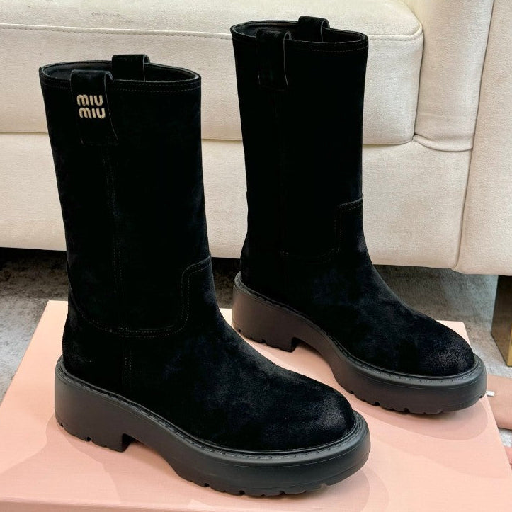 Miu Miu 2026 Mid-Calf Boots Suede 992407