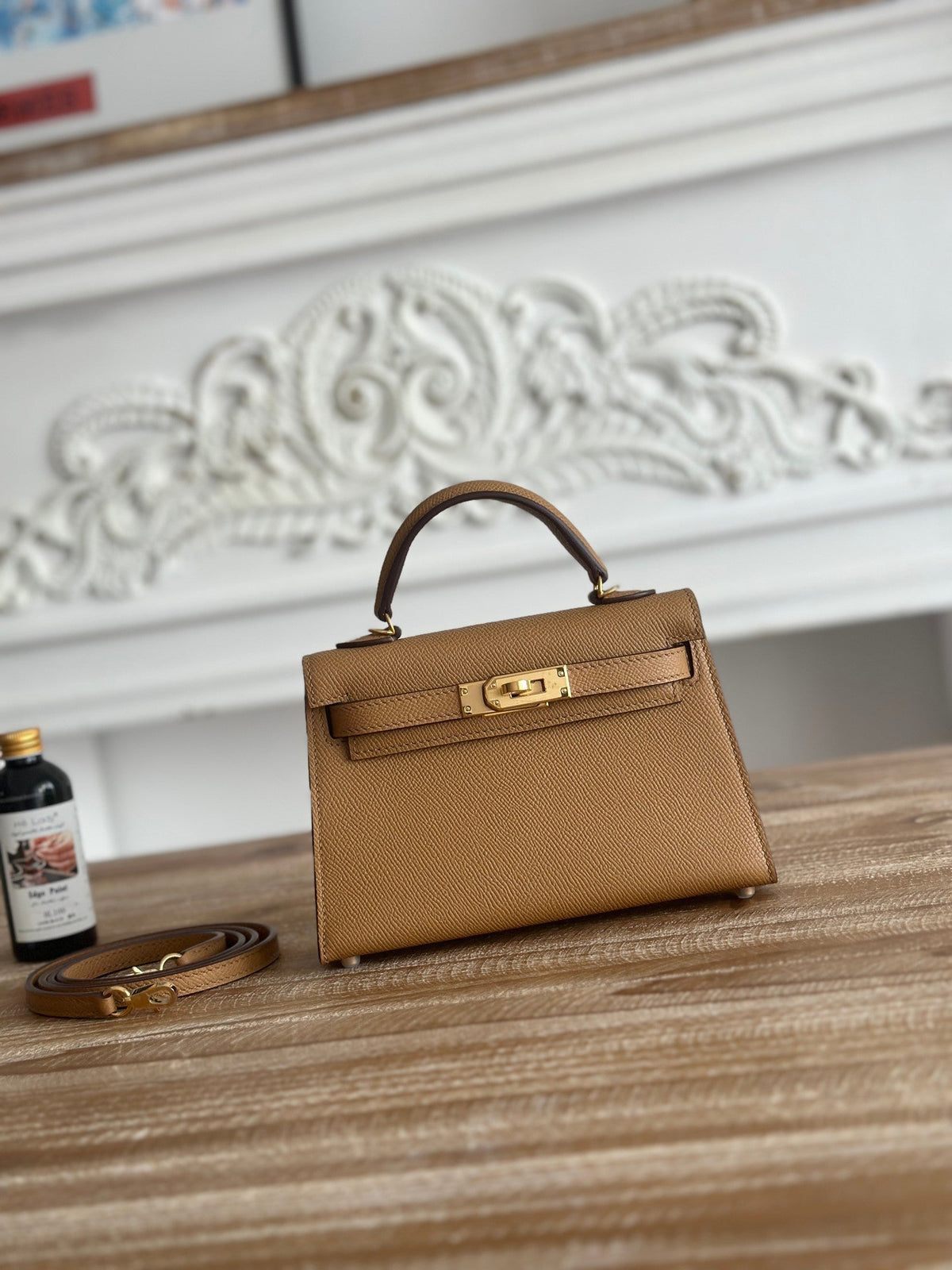 High-end Hermes 2026 Mini Kelly II 19cm Bag Epsom Leather 5