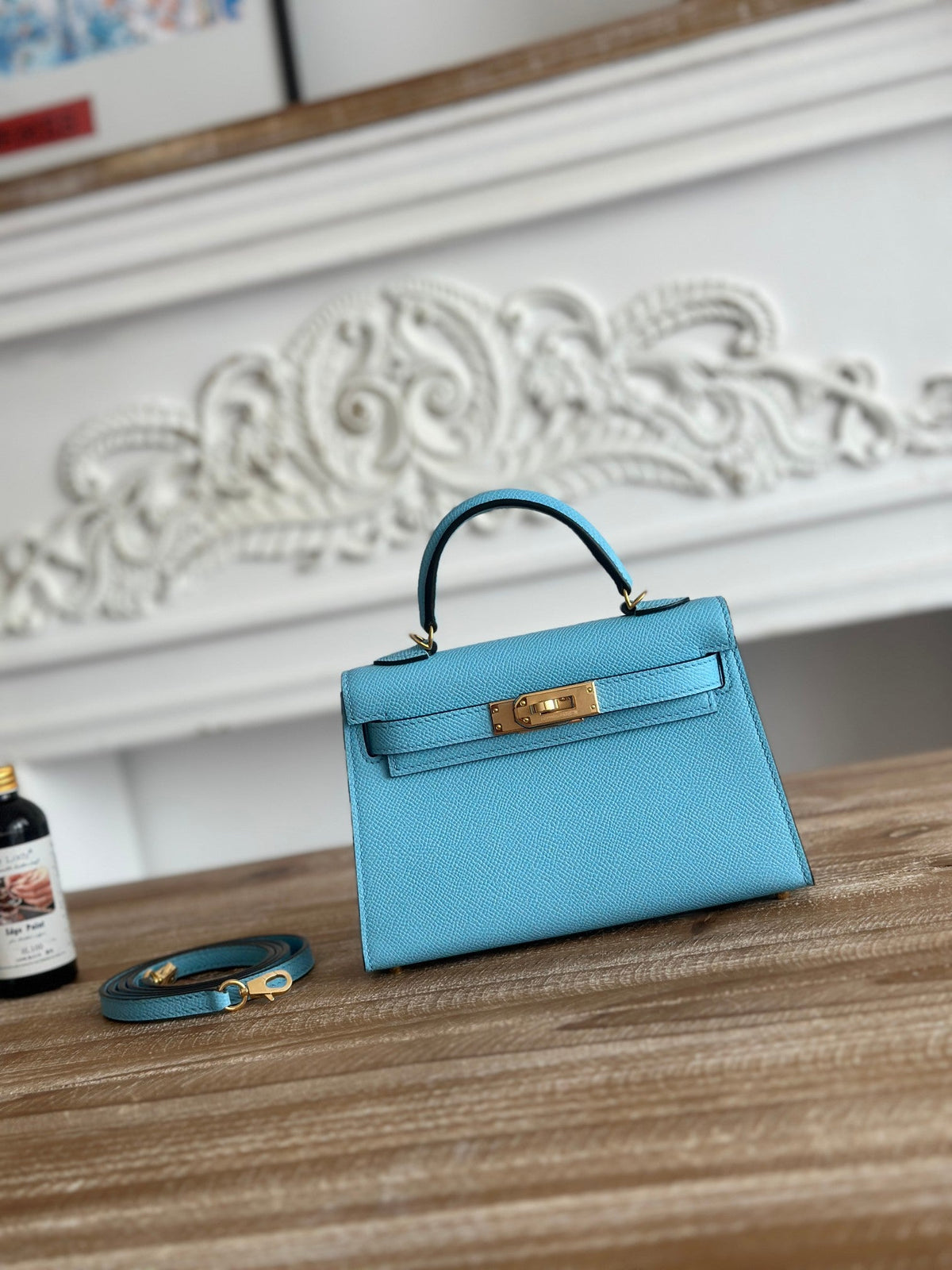 High-end Hermes 2026 Mini Kelly II 19cm Bag Epsom Leather 5