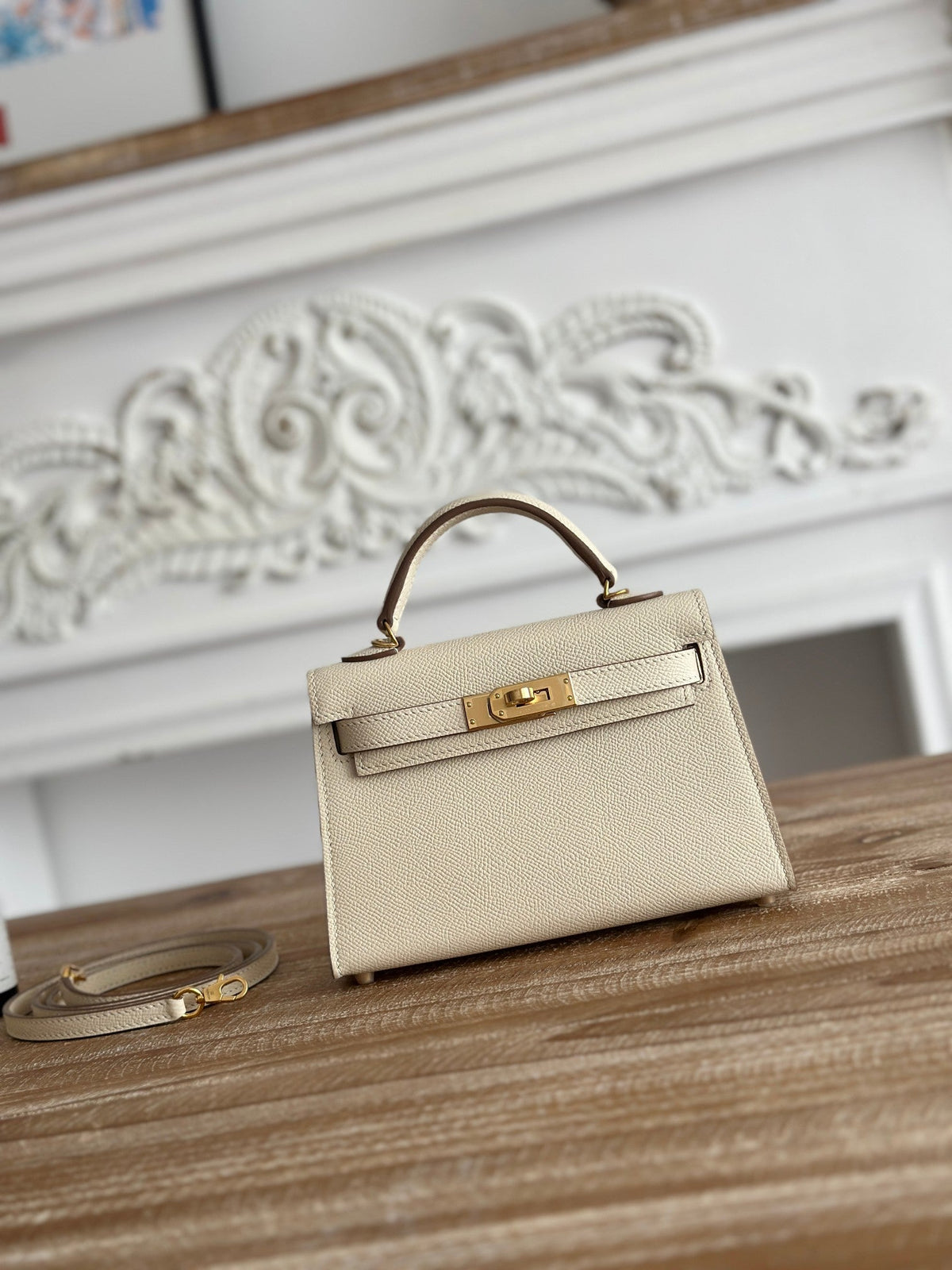 High-end Hermes 2026 Mini Kelly II 19cm Bag Epsom Leather 4