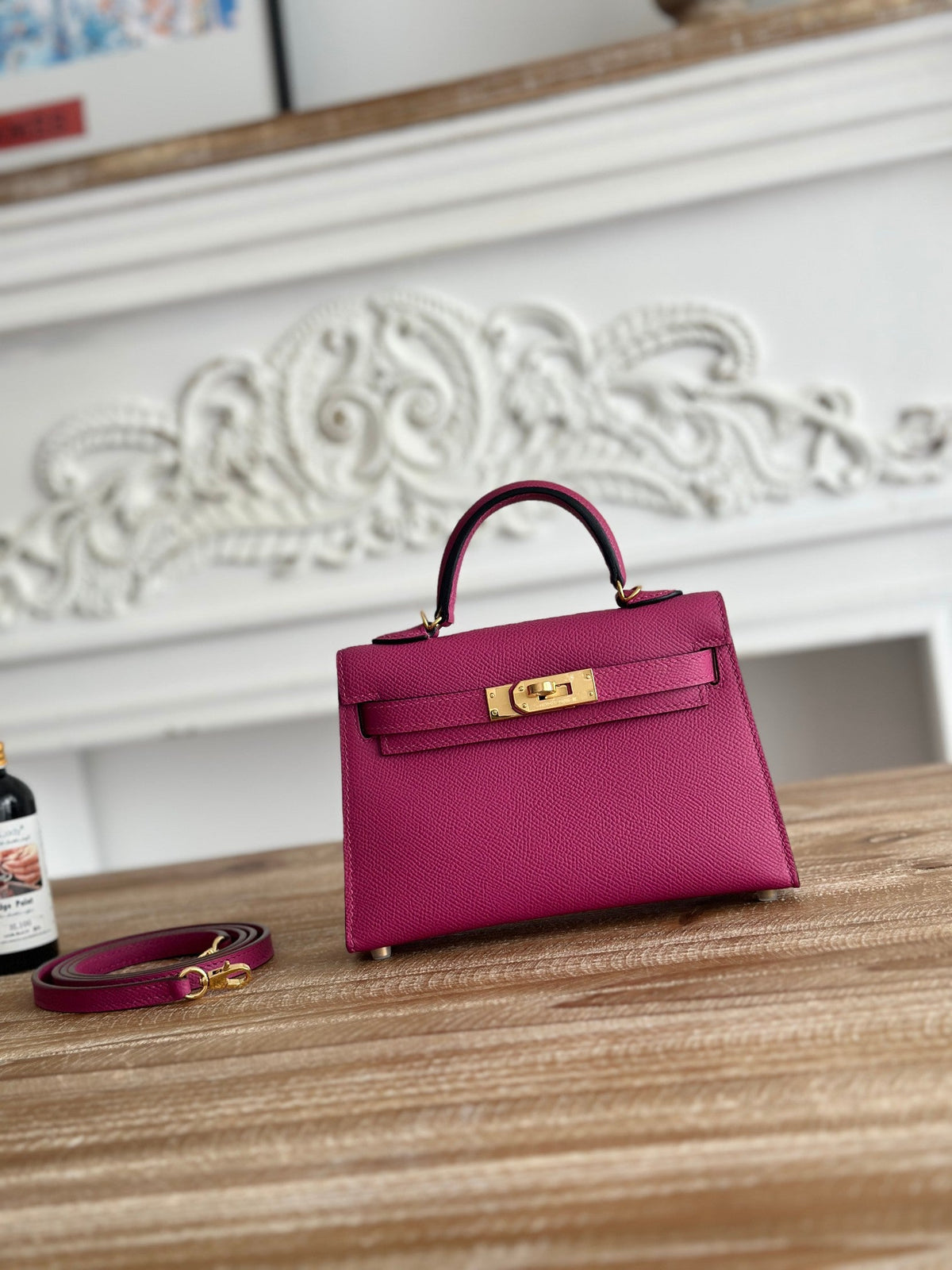 High-end Hermes 2026 Mini Kelly II 19cm Bag Epsom Leather 4