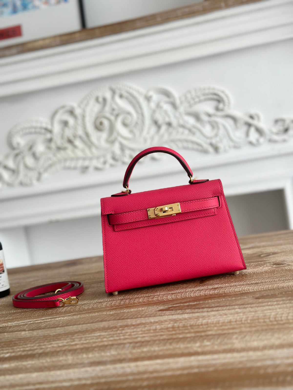 High-end Hermes 2026 Mini Kelly II 19cm Bag Epsom Leather 4