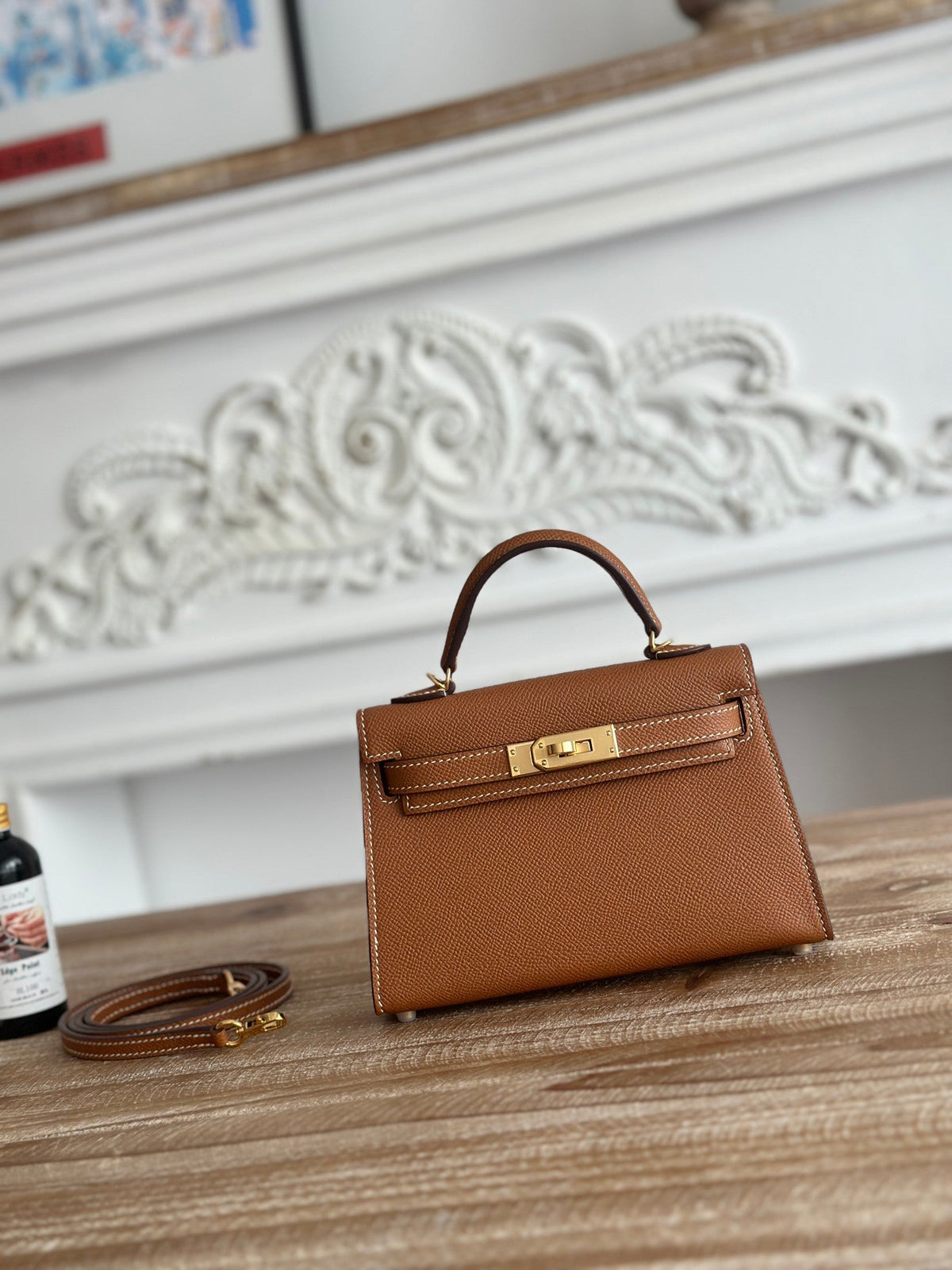 High-end Hermes 2026 Mini Kelly II 19cm Bag Epsom Leather 3