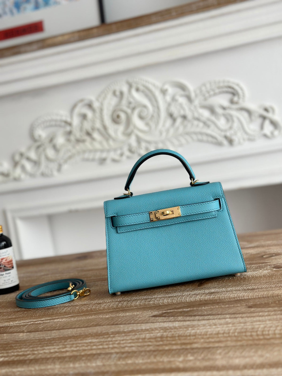 High-end Hermes 2026 Mini Kelly II 19cm Bag Epsom Leather 3