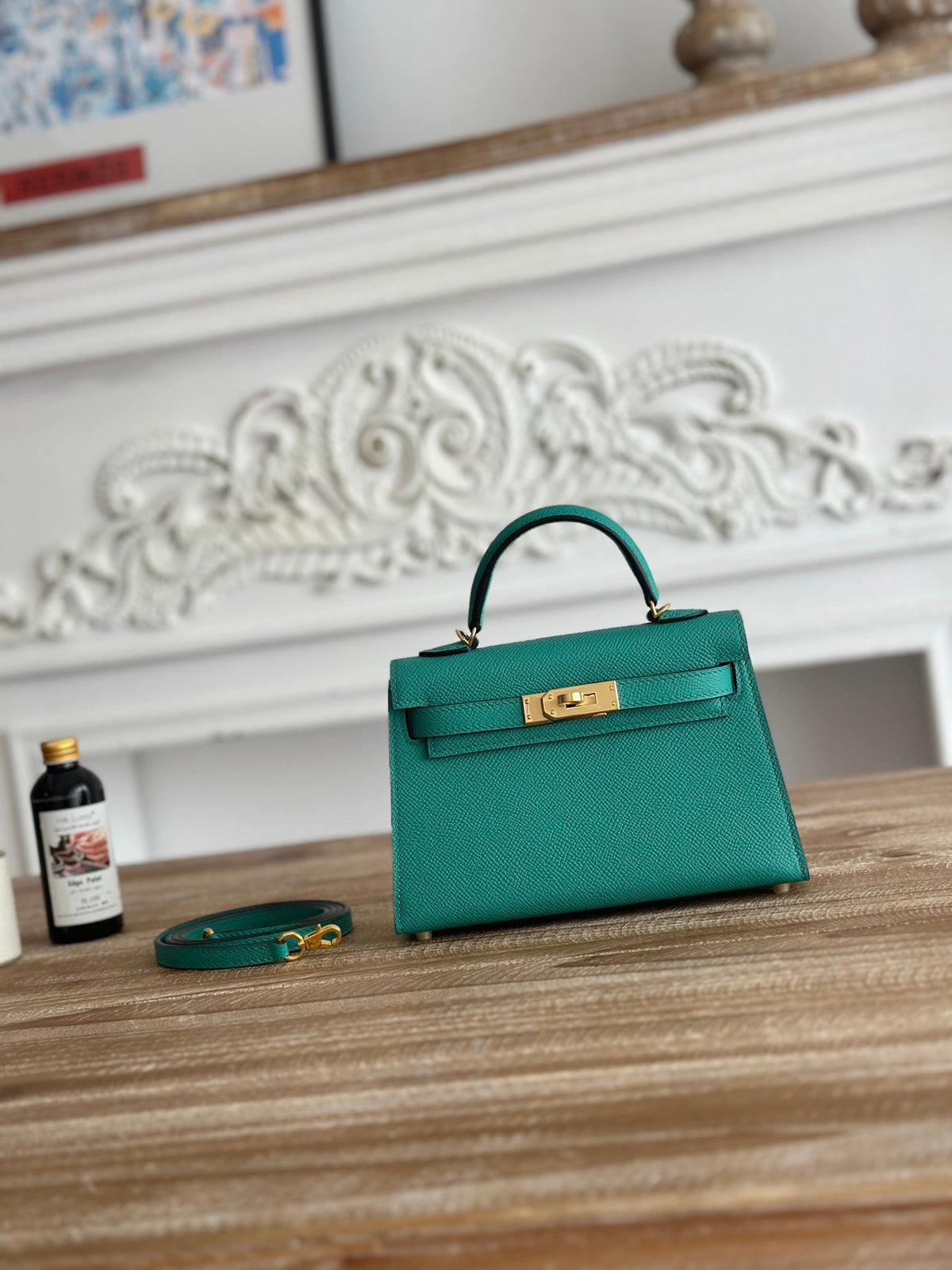 High-end Hermes 2026 Mini Kelly II 19cm Bag Epsom Leather 2
