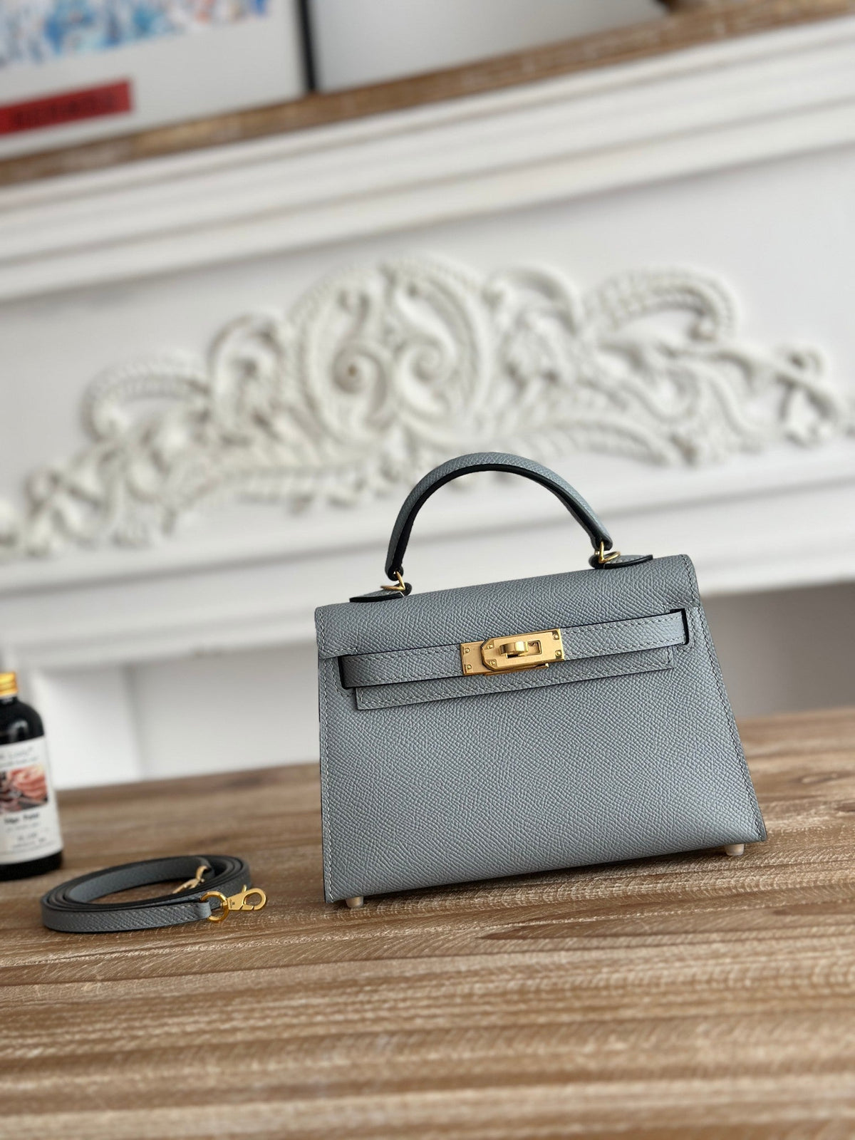 High-end Hermes 2026 Mini Kelly II 19cm Bag Epsom Leather 2