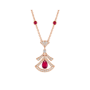 DREAM NECKLACE CARNELIAN DIAMOND PINK GOLD