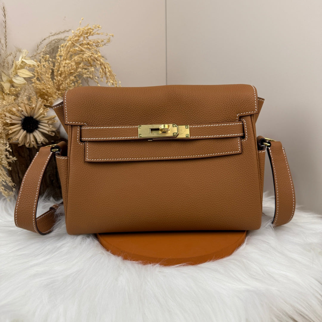 High-end Hermes 2026 Kelly Messenger 25cm Bag Togo Leather