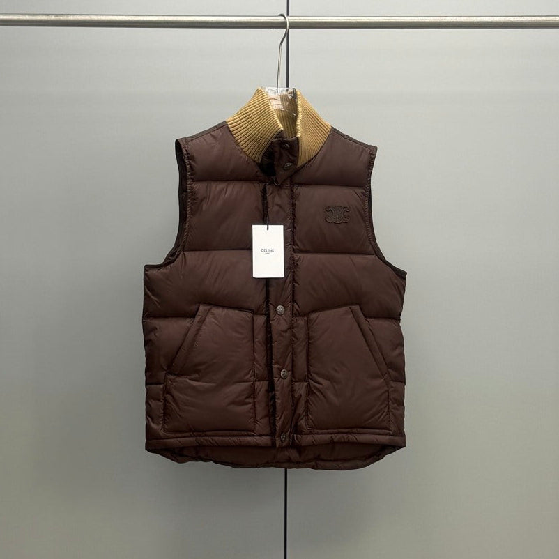 Celine 2026 Knitted Collar Vest Nylon Down 427749