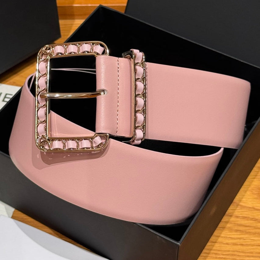 Chanel 2026 Wide Square Buckle Belt 55mm 207215
