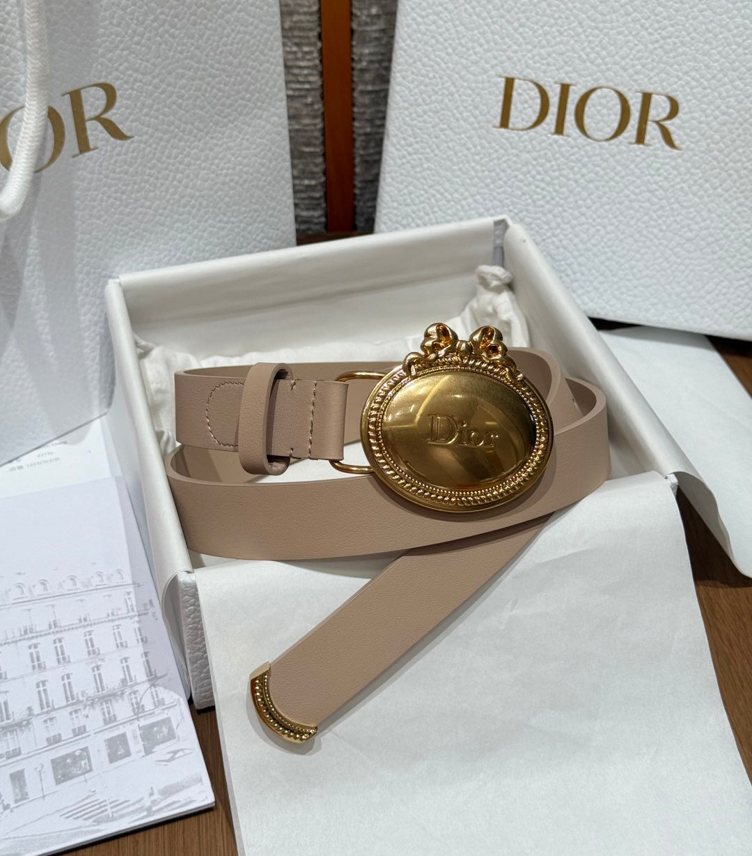 Dior 2026 Médaillon 6cm Belt Buckle 2.5cm Width Smooth Calfskin