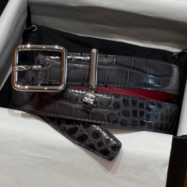 Chanel 2026 Statement Buckle Belt 25mm Calfskin