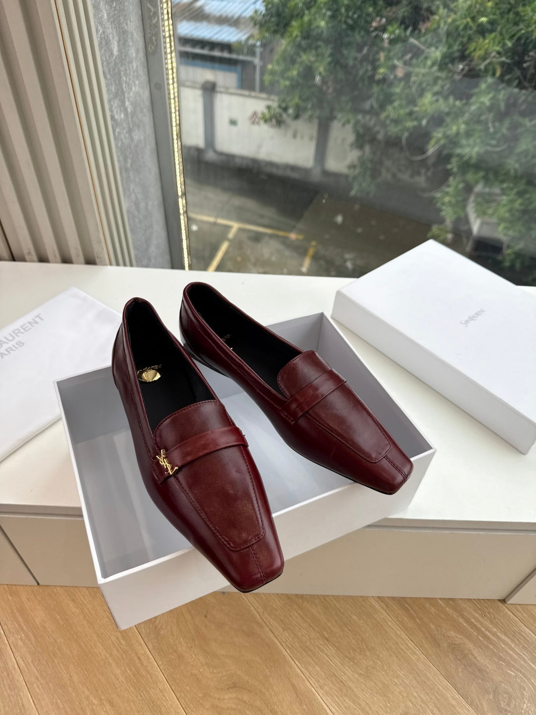 YSL 2026 Square-Toe Loafers Silk Leather 151969