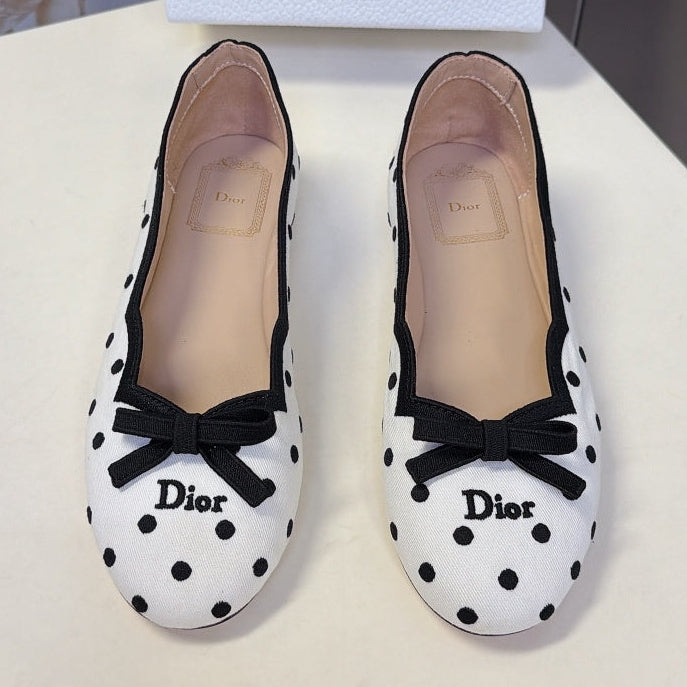 Dior 2026 Romance Round-Toe Ballet Flat Fabric 114007