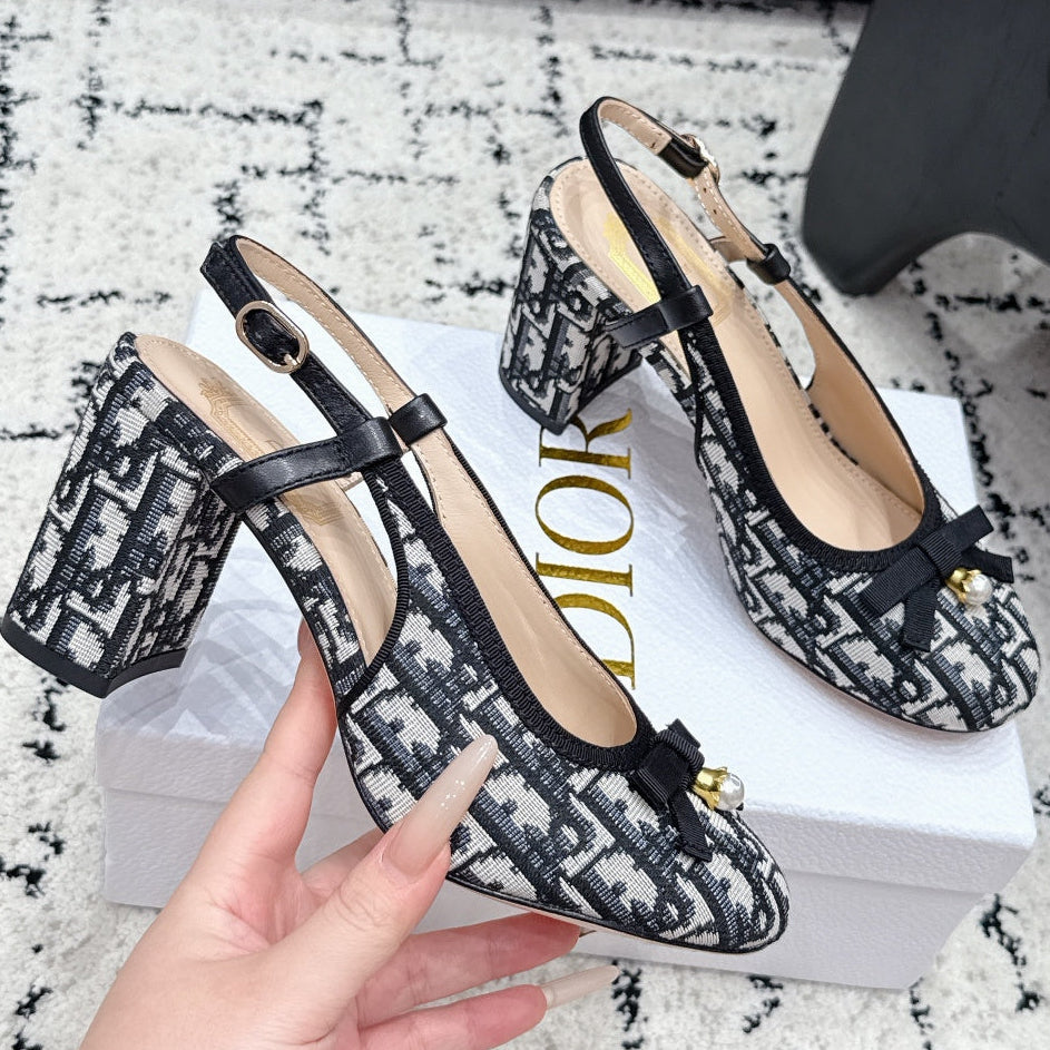 Dior 2026 Ballet Slingback 85mm Leather Canvas 139297