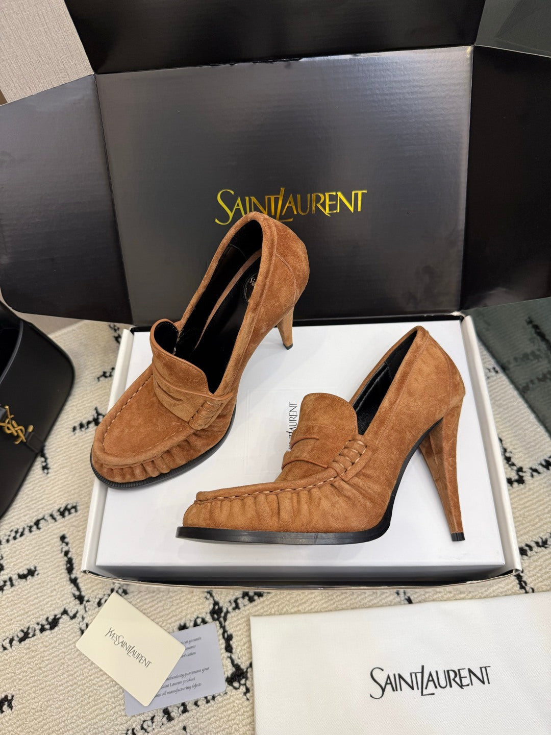 YSL 2026 Le Loafer Pumps 105mm Suede Leather 203272
