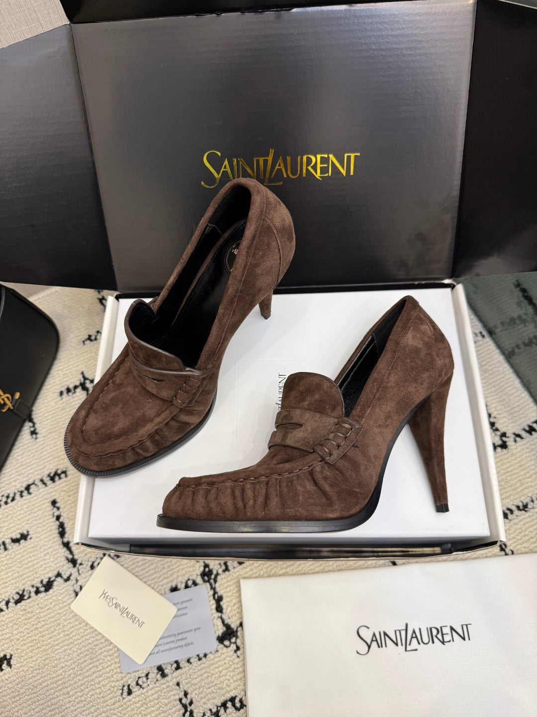 YSL 2026 Le Loafer Pumps 105mm Suede Leather 203272