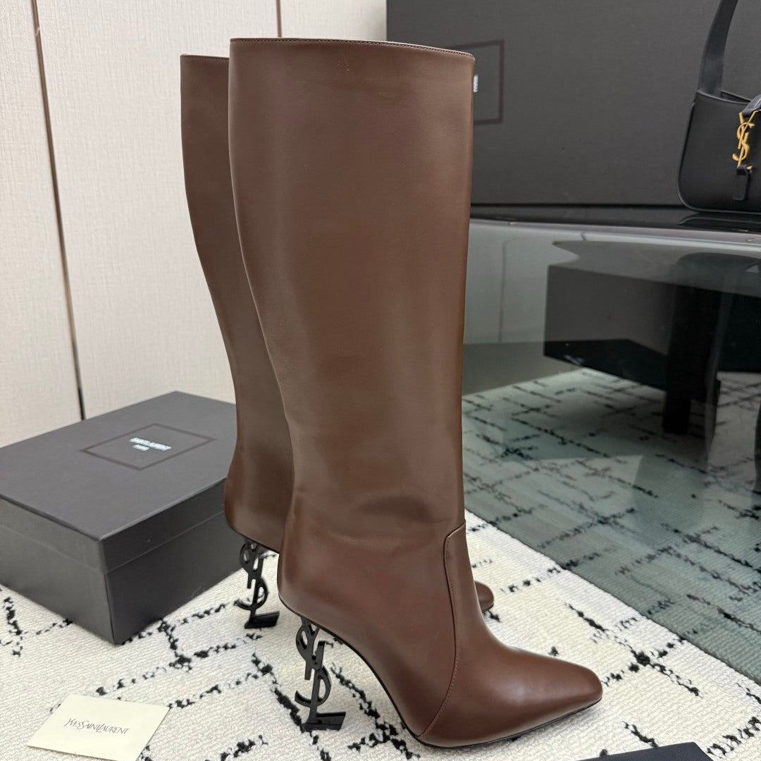 YSL 2026 Opyum Knee-High 100mm Cowhide 203342