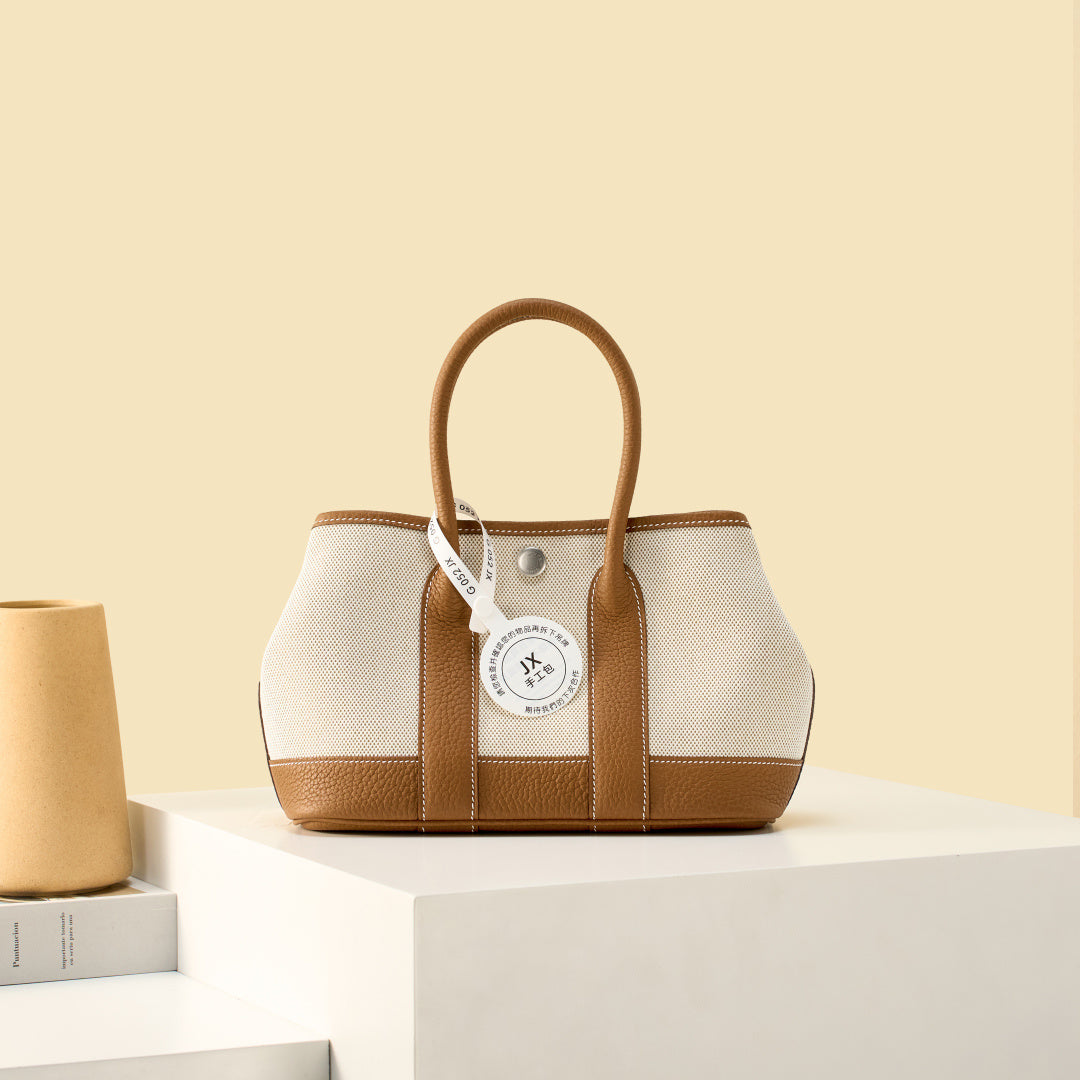 High-end Hermes 2026 Garden Party 23cm Bag Dutch Leather Canvas