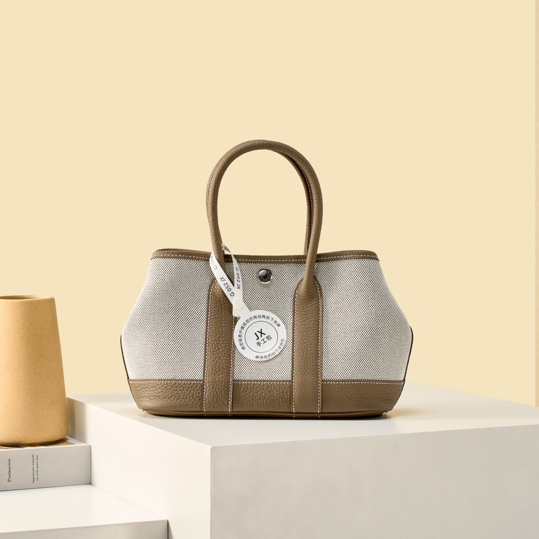 High-end Hermes 2026 Garden Party 23cm Bag Dutch Leather Canvas
