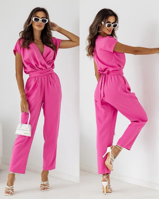 Trendy Jumpsuit with V-Neck ELE4367