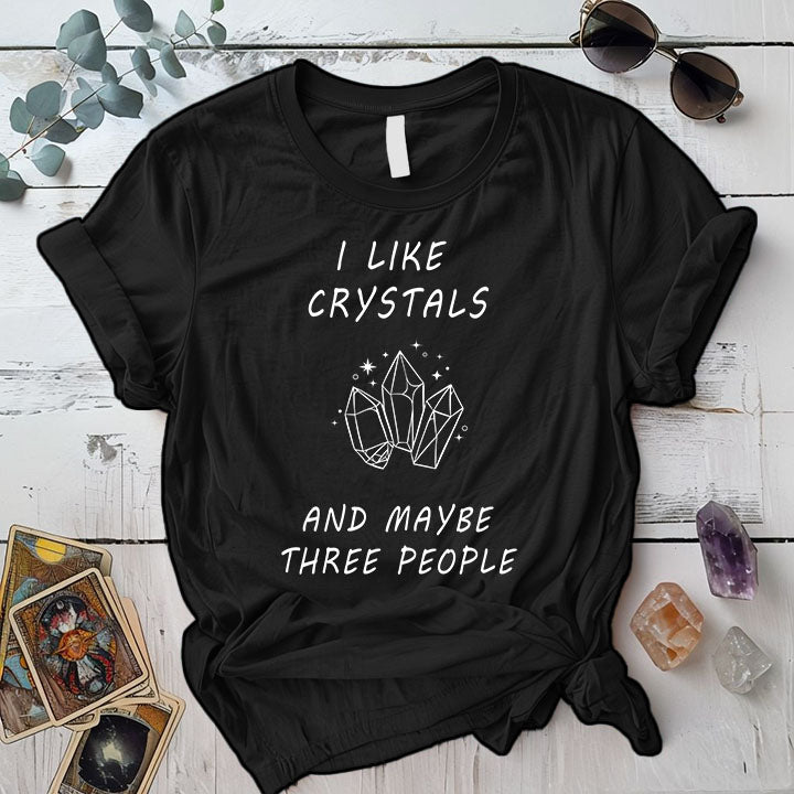 I Like Crystals T Shirt Black Mockup