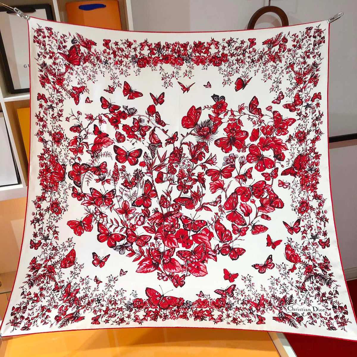 Dior 2026 Le Cœur Des Papillons Scarf 90cm Silk 183757