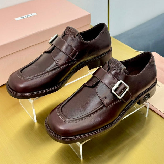 Miu Miu 2026 Monkstrap Loafers Cowhide 981860