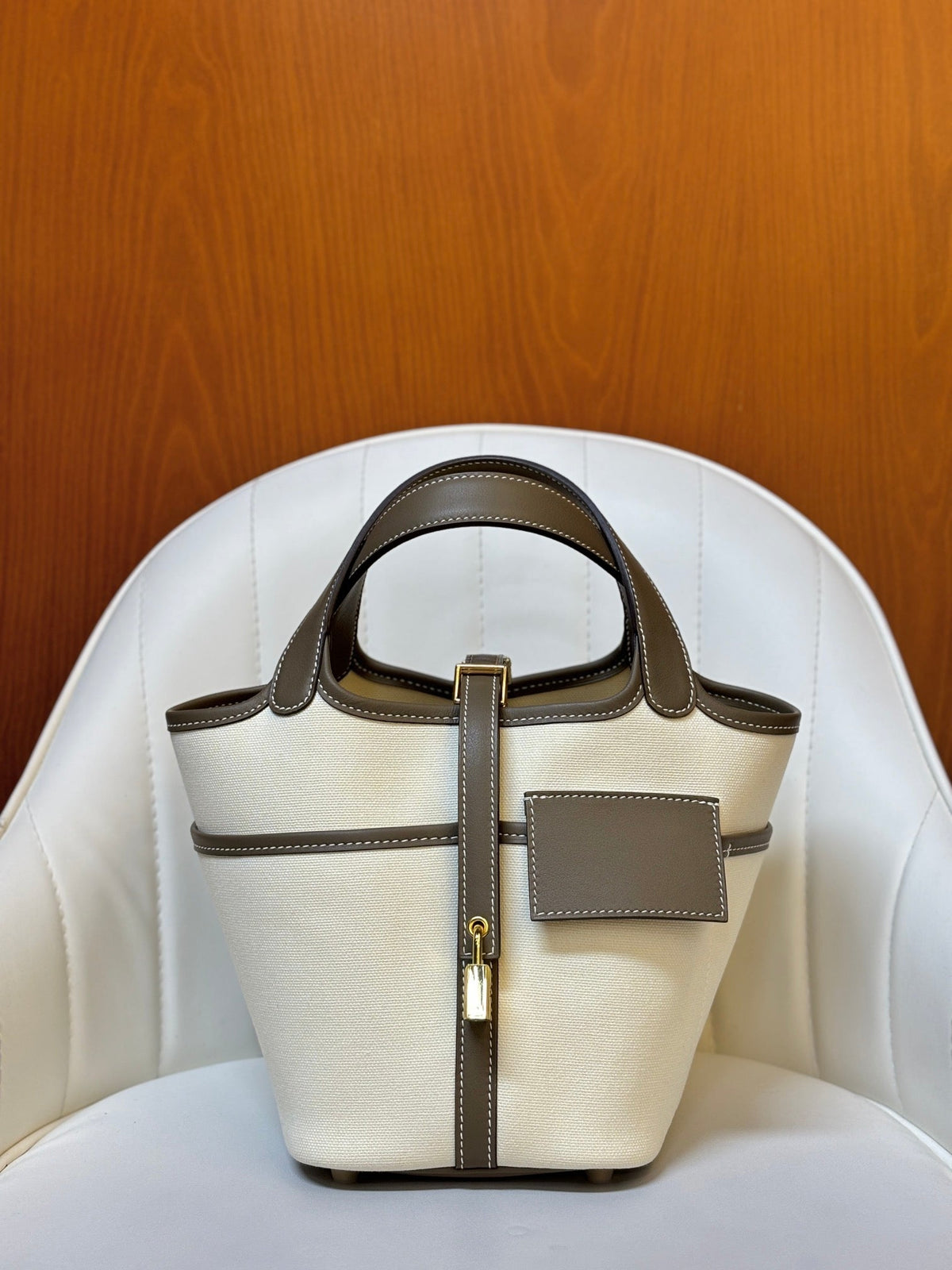 High-end Hermes 2026 Picotin Lock 18 Pocket Bag Canvas/Swift Calfskin 2