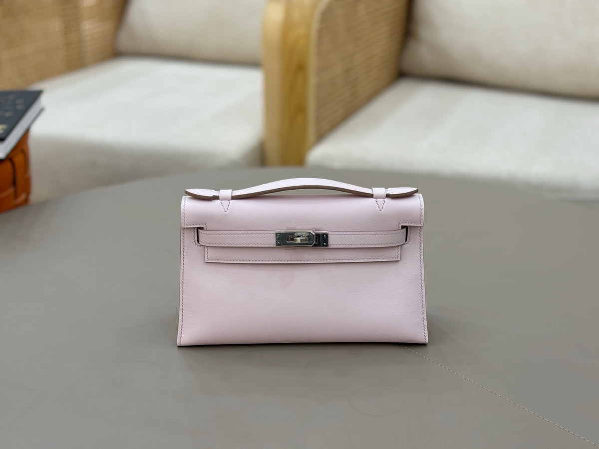 High-end Hermes 2026 Kelly Pochette 22cm Bag Swift Leather