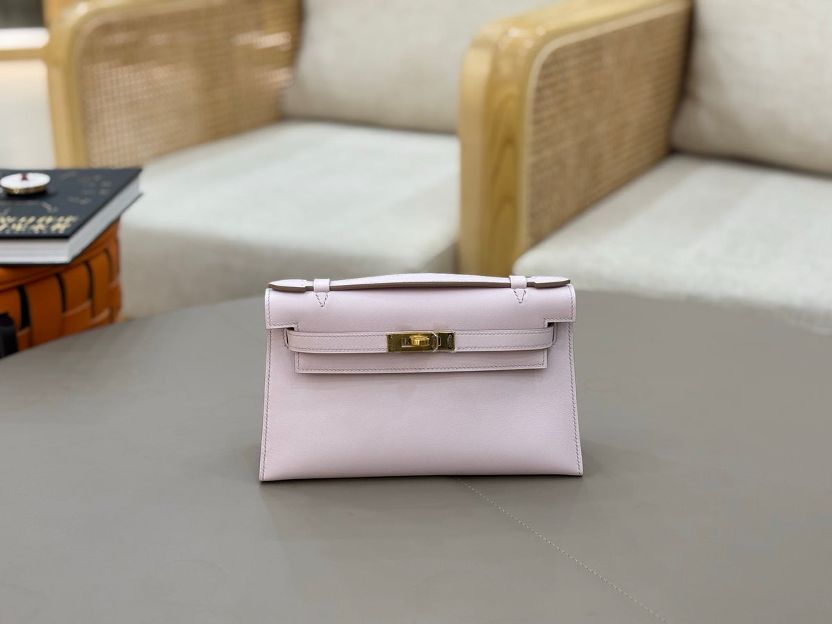 High-end Hermes 2026 Kelly Pochette 22cm Bag Swift Leather