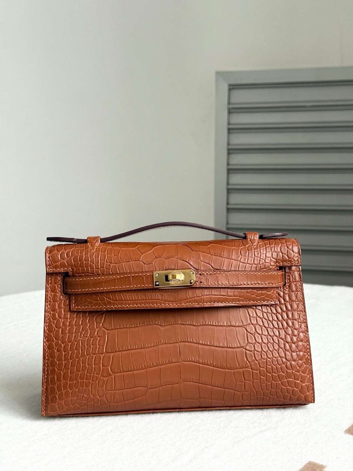 High-end Hermes 2026 Kelly Pochette Bag 22cm Crocodile Leather