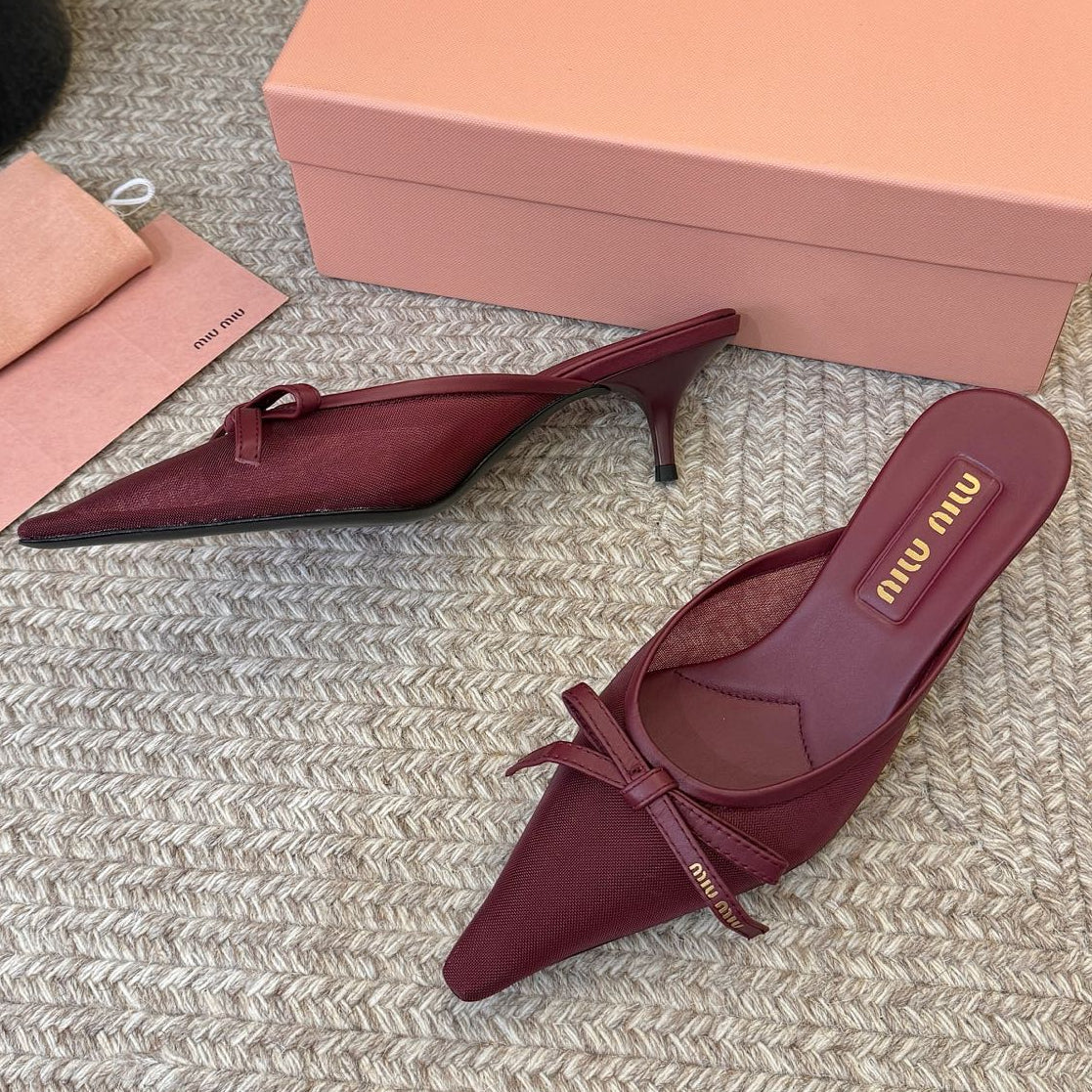 Miu Miu 2026 Pointed Toe High Heels Shoe 45mm Mesh 970396
