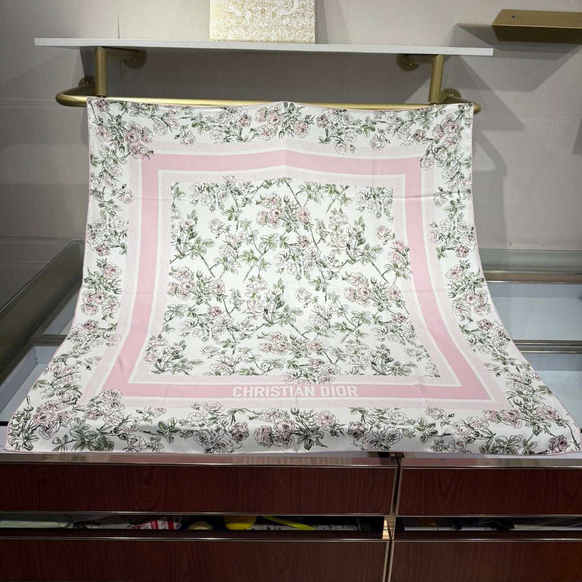 Dior 2026 Floral Scarf 90cm Silk 203695