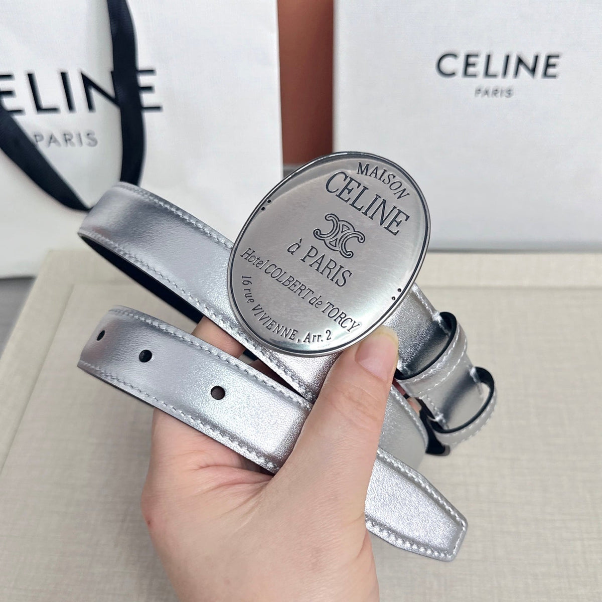Celine 2026 Maison Paris Belt 25mm Leather 205170