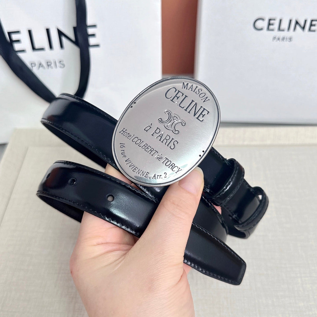 Celine 2026 Maison Paris Belt 25mm Leather 205170