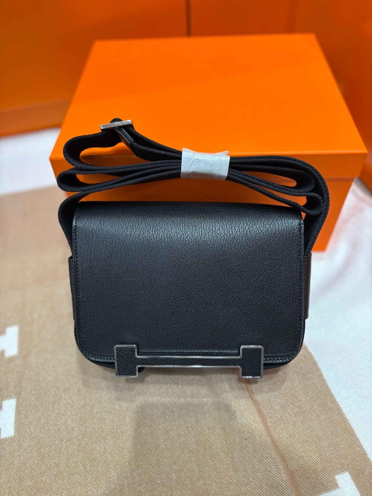 High-end Hermes 2026 Geta Bag 20cm Evercolor Calfskin